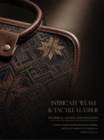 Black‑Gold Patchwork‑Leather Open‑Top Handbag Makeup Pouch - Image 5