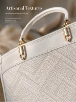 Zhuang Brocade Square‑Sheng Hui‑Pattern Tote Crossbody Handbag - Image 5